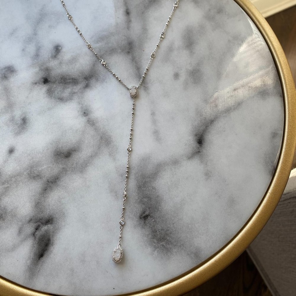 Kenda Scott Claudia Lariat Necklace in Silver - Wedding Edition